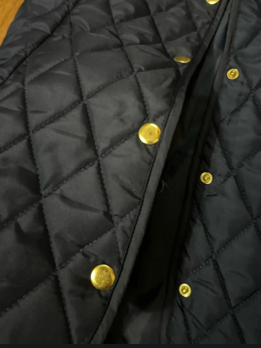 Girls Crown & Ivy Kids Quilted Navy Vest with Gold Buttons- Size Large